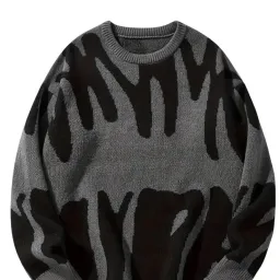 Maglione Jacquard Oversize Grigio