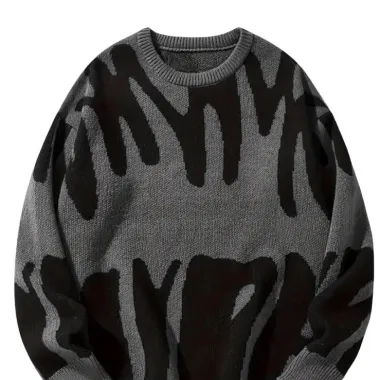 Maglione Jacquard Oversize Grigio