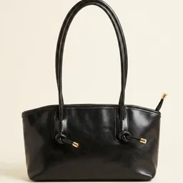 Borsa Minimal Chic con Finitura Glossy e Dettagli Gold