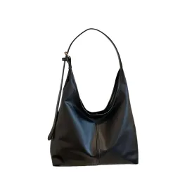 Borsa a Spalla Morbida Effetto Pelle Nera