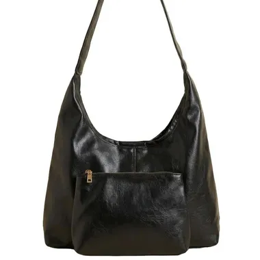 Borsa Hobo Elegante in Nero Soft – Design Contemporaneo e Silhouette Chic