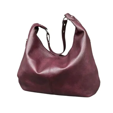 Borsa a Spalla Morbida in Pelle Borgogna