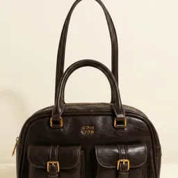 Borsa Bauletto Vintage Chic Marrone con Doppie Tasche