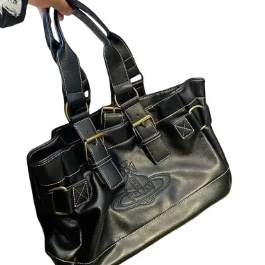 Borsa Tote a Spalla in Pelle Nera