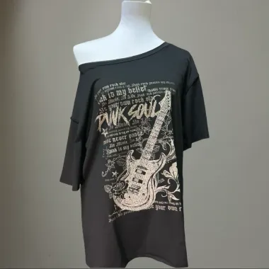T-shirt Oversize Punk Soul Nera