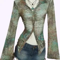 Camicia Drappeggiata Asimmetrica Verde