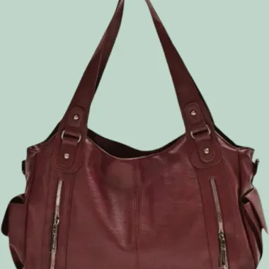 Borsa a Spalla in Pelle Borgogna