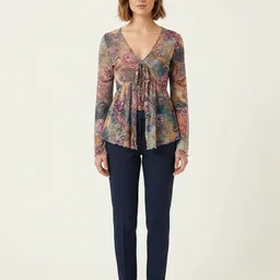 Abito Mini in Chiffon Fantasia Paisley Multicolor